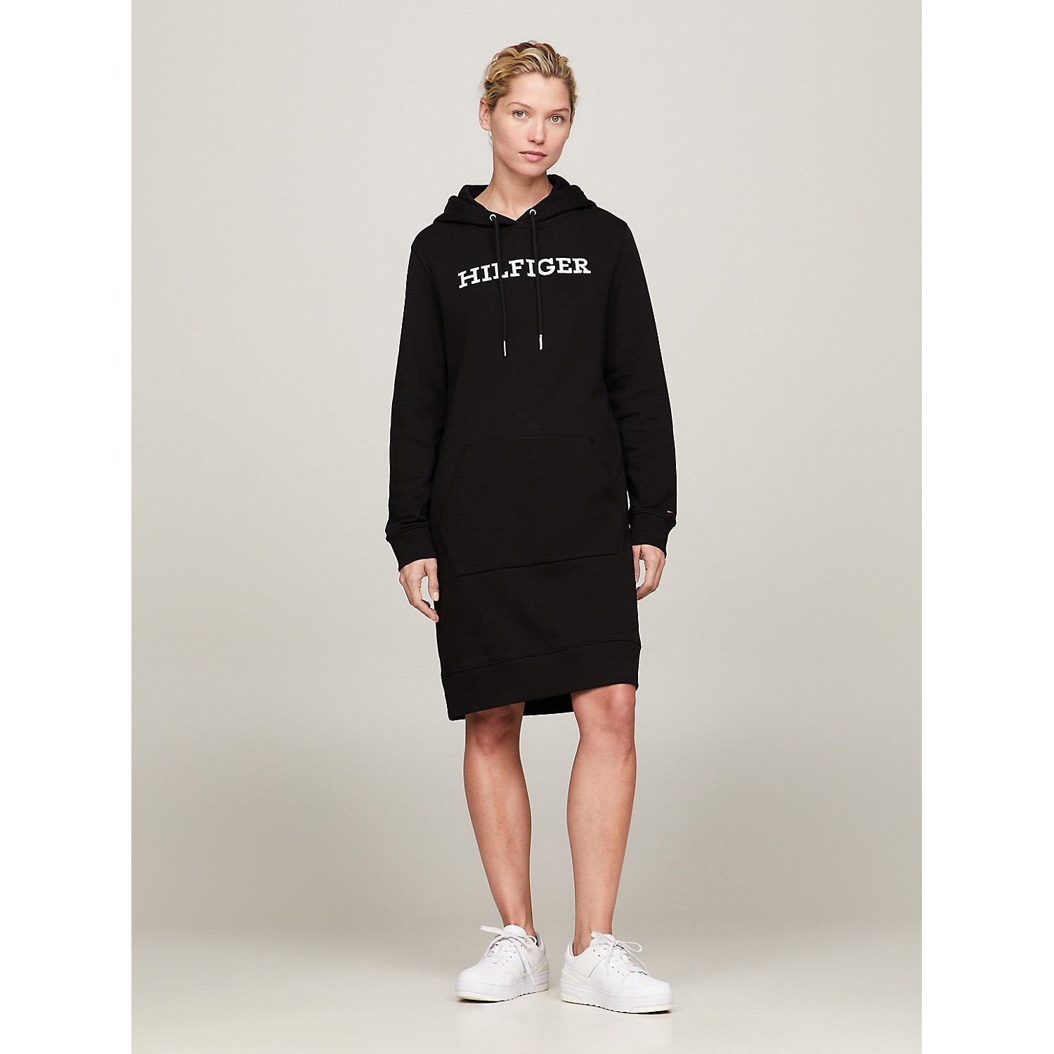 TOMMY HILFIGER Embroidered Monotype Hoodie Dress